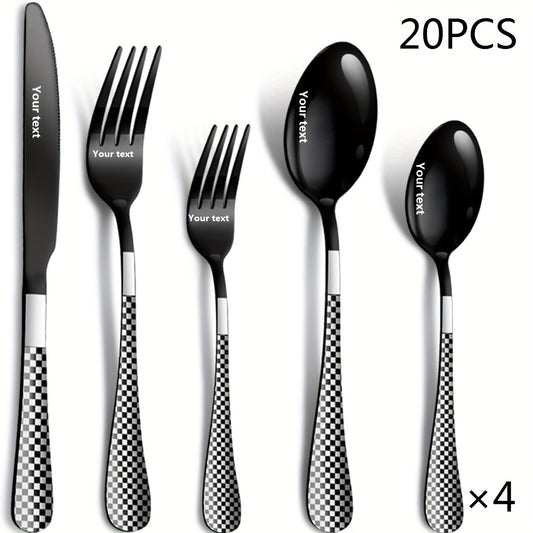 Set Tacâmuri Personalizat Black &amp; Silver