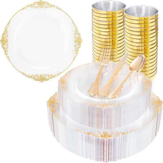 Set 150 Piese Veselă Plastic Retro