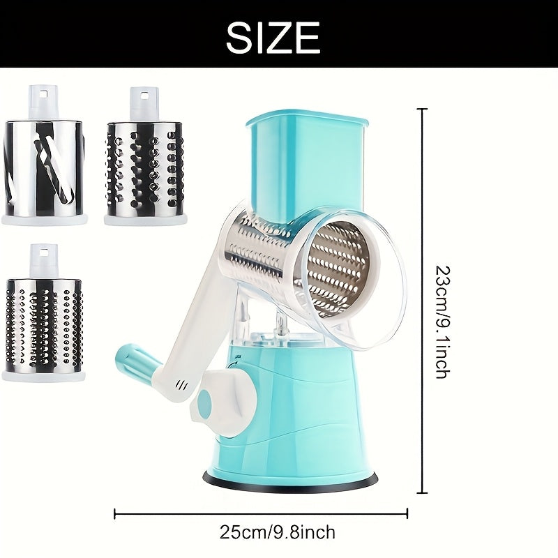 Răzătoare Manuală 3-în-1 cu Tambur Rotativ