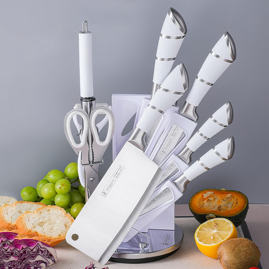 9Pcs Set Cuțite de Bucătărie Albă
