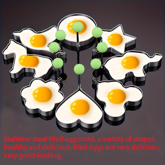 5/7/10pcs set of thickened stainless steel egg fryer model