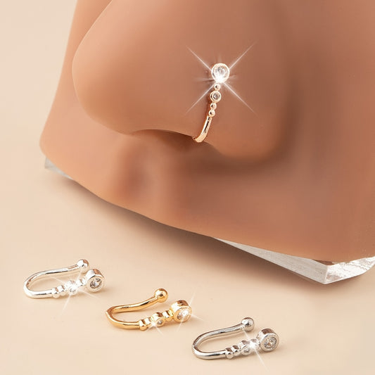 Simple Hip Hop Zirconia U-shaped Nose Ring, Fashionable And Elegant Style