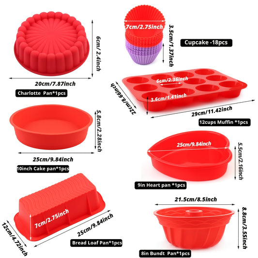 Set 24 Piese Silicon pentru Copt