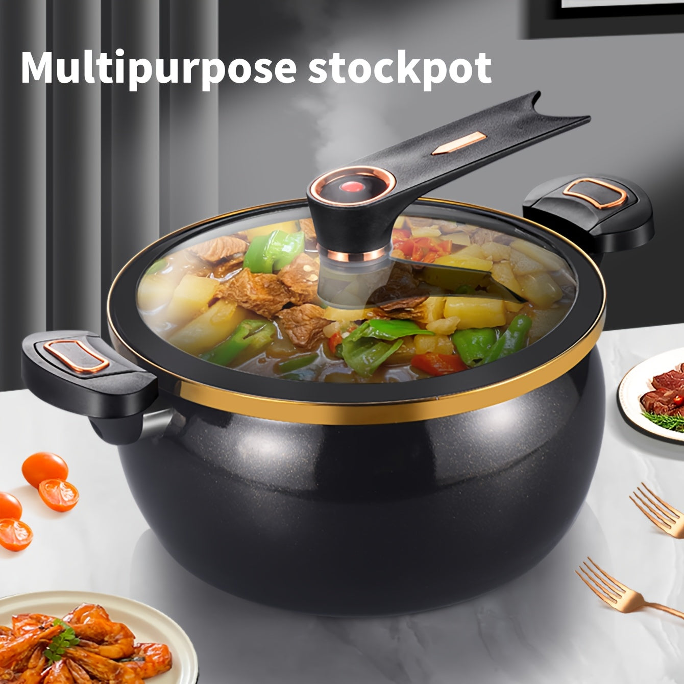 1pc Fat and Chubby Multifunctional Soup Pot for Home Use