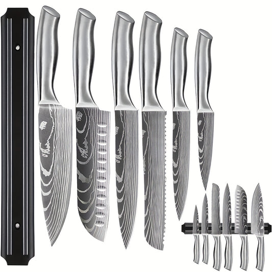 Set Cuțite 7 piese cu Suport Magnetic